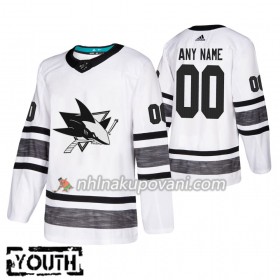 San Jose Sharks Dresy Personalizované Bílá 2019 NHL All-Star Adidas Authentic - Dětské